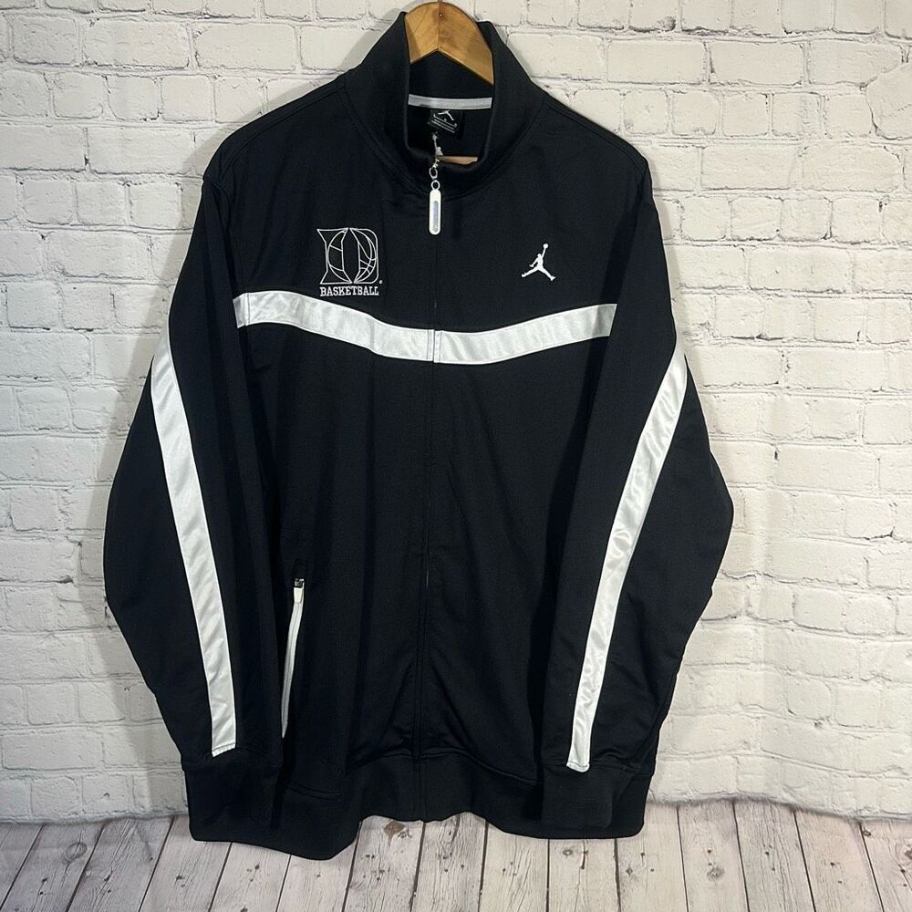Jordan Jumpman Duke Track Jacket Mens Large Black Full Zip Basketball
